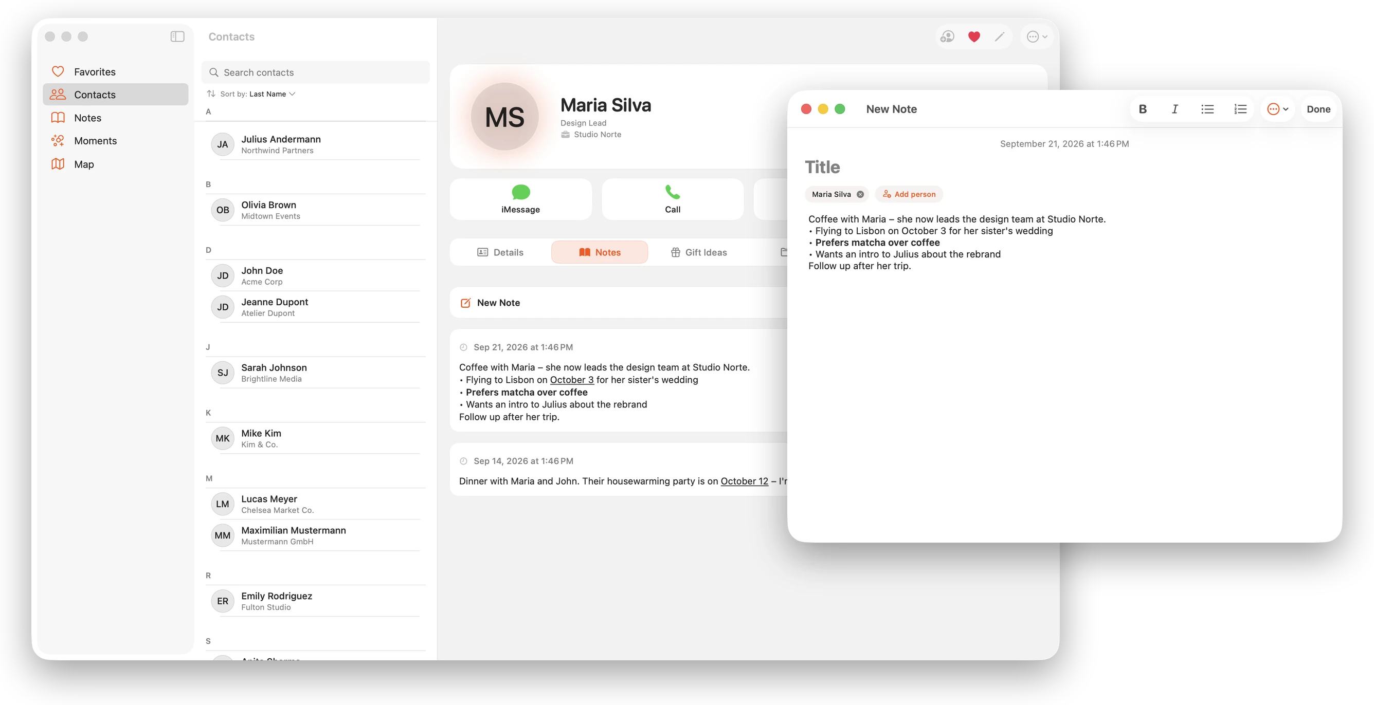 Rich-text notes on the Mac